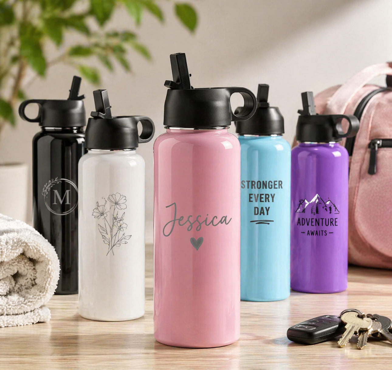 Custom Laser Engraved 32oz Water Bottles